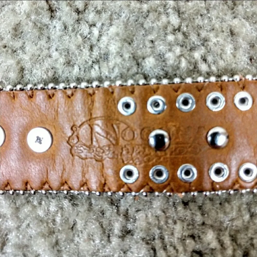 Nocona Leather/Rhinestone Studded Horse Belt